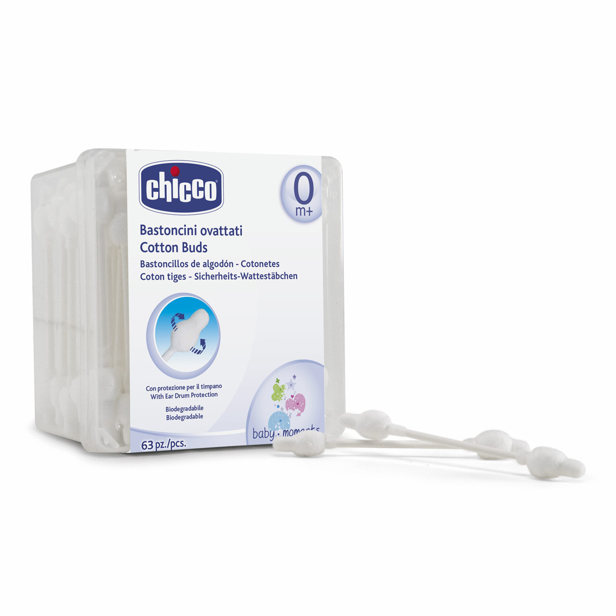 Imagen de Chicco bastoncillos con protección para el tímpano 60u