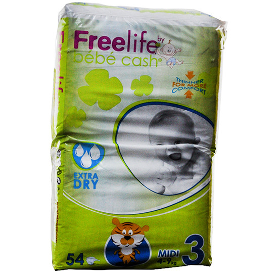 Imagen de Freelife bebecash pañal 3 midi 4-9kg 54u